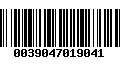 Código de Barras 0039047019041