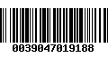 Código de Barras 0039047019188