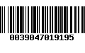 Código de Barras 0039047019195