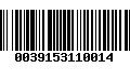 Código de Barras 0039153110014