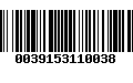 Código de Barras 0039153110038