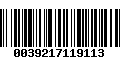 Código de Barras 0039217119113