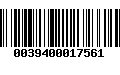 Código de Barras 0039400017561