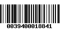 Código de Barras 0039400018841