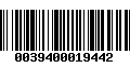 Código de Barras 0039400019442