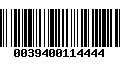 Código de Barras 0039400114444