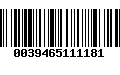 Código de Barras 0039465111181