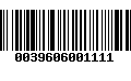 Código de Barras 0039606001111