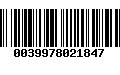 Código de Barras 0039978021847