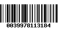 Código de Barras 0039978113184