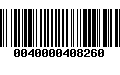 Código de Barras 0040000408260