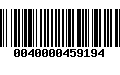 Código de Barras 0040000459194