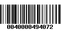 Código de Barras 0040000494072