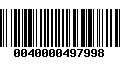 Código de Barras 0040000497998