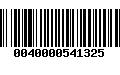 Código de Barras 0040000541325