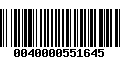 Código de Barras 0040000551645