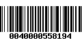 Código de Barras 0040000558194