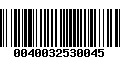 Código de Barras 0040032530045