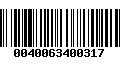 Código de Barras 0040063400317