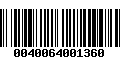 Código de Barras 0040064001360