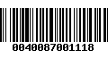 Código de Barras 0040087001118