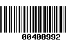 Código de Barras 00400992