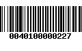 Código de Barras 0040100000227