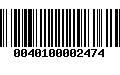 Código de Barras 0040100002474