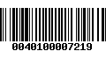 Código de Barras 0040100007219