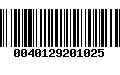 Código de Barras 0040129201025