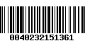 Código de Barras 0040232151361