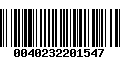 Código de Barras 0040232201547