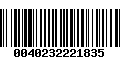 Código de Barras 0040232221835