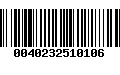 Código de Barras 0040232510106