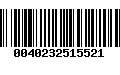 Código de Barras 0040232515521