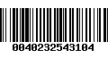 Código de Barras 0040232543104