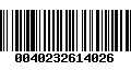 Código de Barras 0040232614026