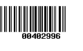 Código de Barras 00402996