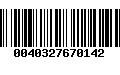 Código de Barras 0040327670142