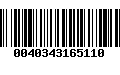 Código de Barras 0040343165110