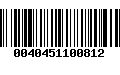 Código de Barras 0040451100812