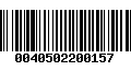 Código de Barras 0040502200157