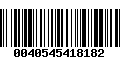 Código de Barras 0040545418182