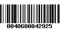 Código de Barras 0040600042925