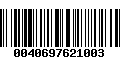 Código de Barras 0040697621003