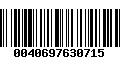 Código de Barras 0040697630715