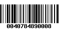 Código de Barras 0040784890008