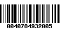 Código de Barras 0040784932005