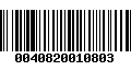 Código de Barras 0040820010803