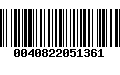 Código de Barras 0040822051361